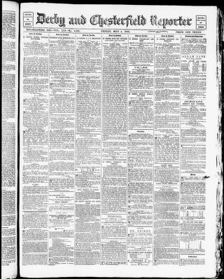 cover page of Derby and Chesterfield Reporter published on May 4, 1883