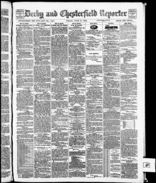 cover page of Derby and Chesterfield Reporter published on June 18, 1886