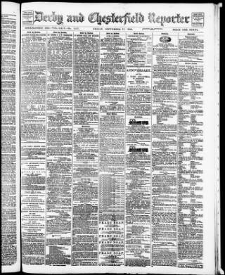 cover page of Derby and Chesterfield Reporter published on September 17, 1886