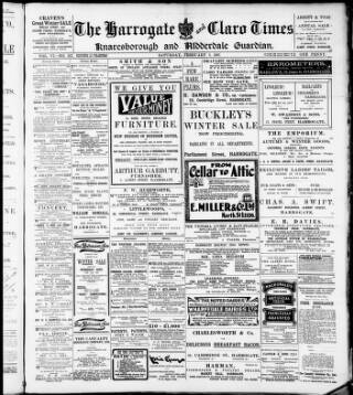 cover page of Harrogate and Claro Times and Knaresborough Guardian published on February 2, 1907