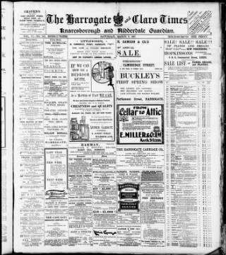 cover page of Harrogate and Claro Times and Knaresborough Guardian published on March 9, 1907