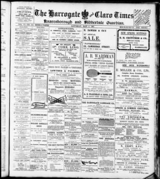cover page of Harrogate and Claro Times and Knaresborough Guardian published on May 4, 1907