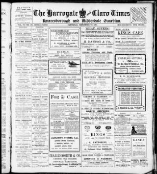 cover page of Harrogate and Claro Times and Knaresborough Guardian published on September 14, 1907