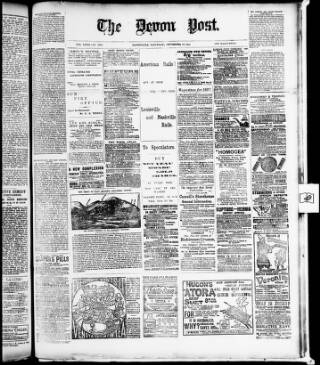 cover page of Devon Post published on September 17, 1898