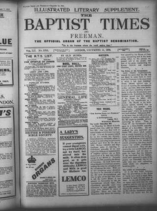 cover page of Baptist Times published on December 14, 1906