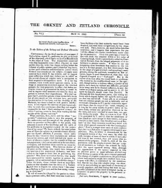 cover page of Orkney & Zetland Chronicle published on May 31, 1825