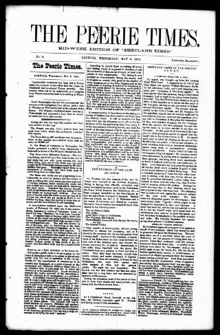 cover page of Peerie Times published on May 6, 1874