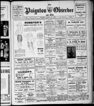 cover page of Paignton Observer and Echo published on March 19, 1936