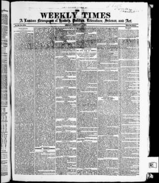 cover page of Weekly Times & Echo (London) published on February 2, 1862