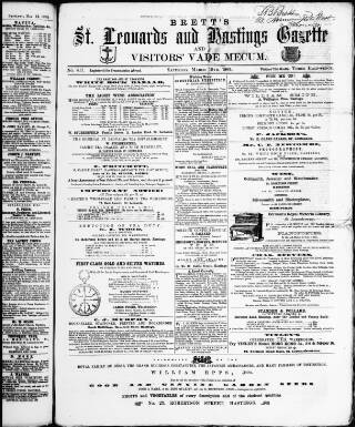 cover page of Brett's St. Leonards and Hastings Gazette and Visitors' Vade Mecum published on March 19, 1864