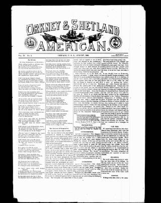 cover page of Orkney & Shetland American published on August 1, 1890