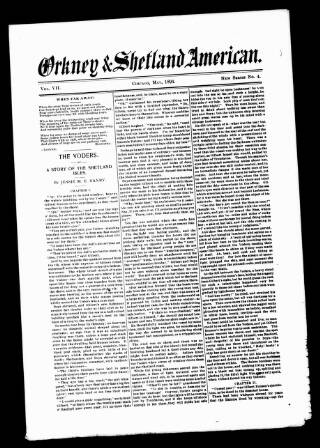 cover page of Orkney & Shetland American published on May 1, 1894
