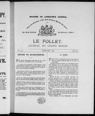 cover page of Le Follet published on February 1, 1893