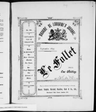 cover page of Le Follet published on September 1, 1895