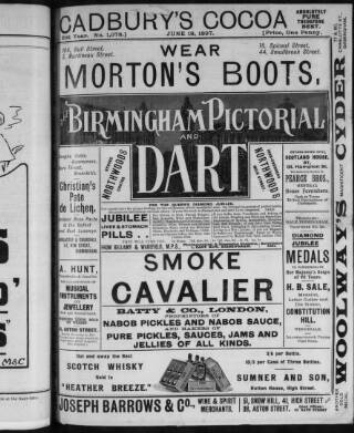 cover page of Birmingham Pictorial and Dart published on June 18, 1897