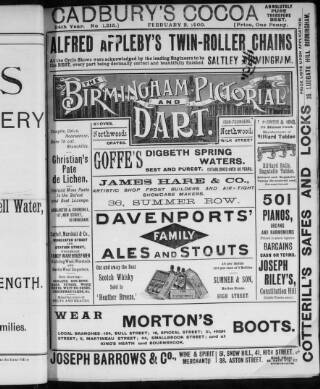 cover page of Birmingham Pictorial and Dart published on February 2, 1900