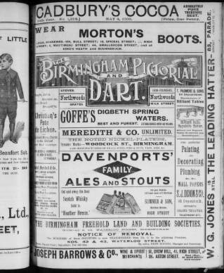 cover page of Birmingham Pictorial and Dart published on May 4, 1900