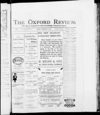cover page of Oxford Review published on February 2, 1906