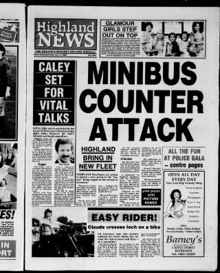 cover page of Highland News published on June 18, 1988