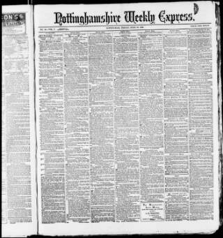 cover page of Nottinghamshire Weekly Express published on June 18, 1886