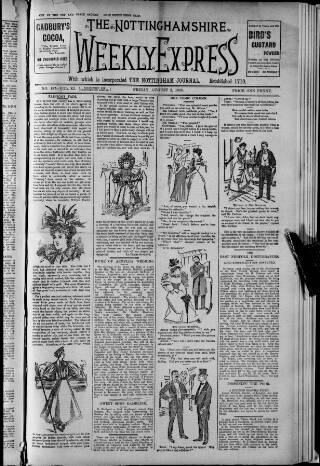 cover page of Nottinghamshire Weekly Express published on August 2, 1895