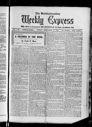 cover page of Nottinghamshire Weekly Express published on September 17, 1915