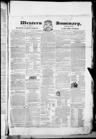 cover page of Flindell's Western Luminary published on March 19, 1833