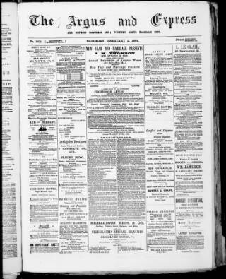 cover page of Ayrshire Express published on February 2, 1884