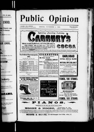 cover page of Public Opinion published on November 2, 1900