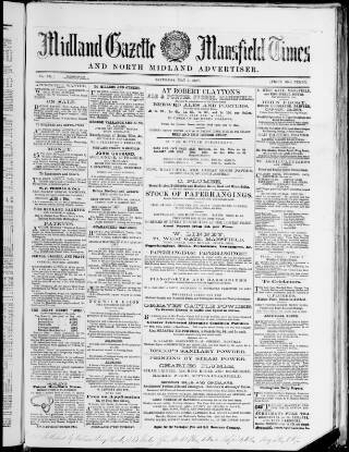 cover page of Midland Gazette and Mansfield Times published on May 4, 1867