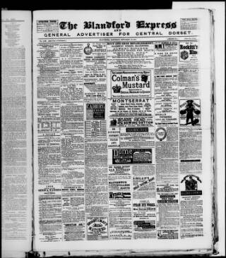 cover page of Blandford Express published on September 17, 1881