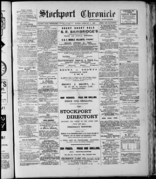 cover page of Stockport Chronicle published on February 2, 1903