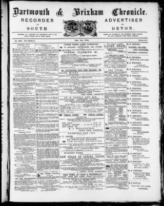cover page of Dartmouth & South Hams chronicle published on May 4, 1883
