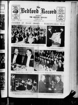 cover page of Bedford Record published on April 4, 1939