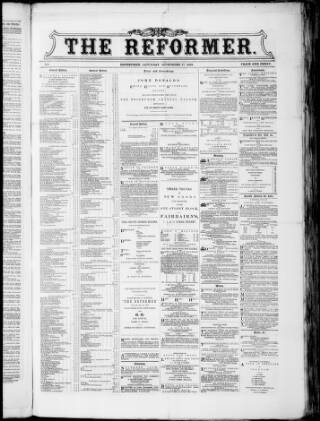 cover page of The Reformer published on September 17, 1870