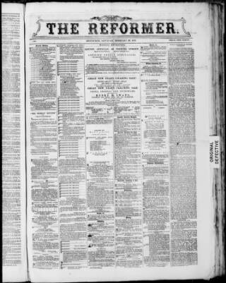 cover page of Reformer (Edinburgh) published on February 20, 1875