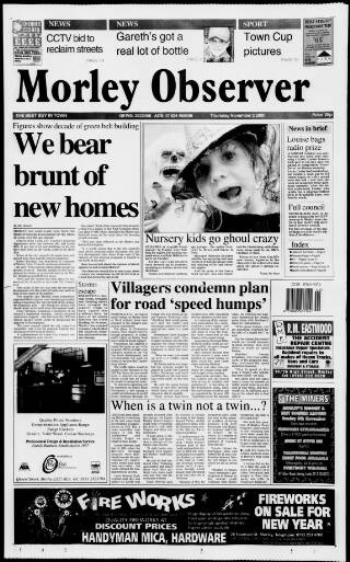 cover page of Morley Observer published on November 2, 2000