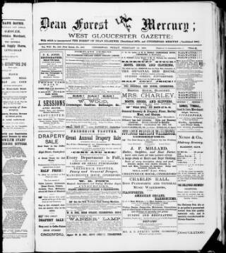 cover page of Dean Forest Mercury published on February 22, 1889
