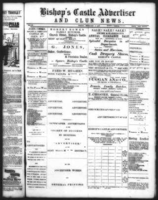 cover page of Bishop's Castle Advertiser and Clun News published on February 2, 1906