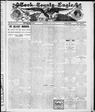 cover page of Skibbereen & West Carbery Eagle published on June 18, 1921