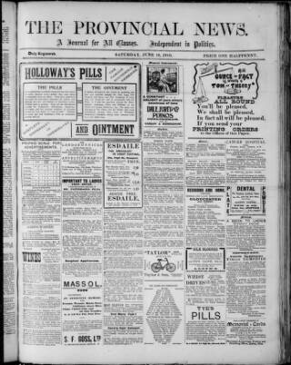 cover page of Provincial News (Lydney) published on June 18, 1910