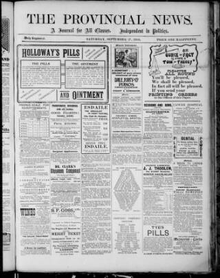 cover page of Provincial News (Lydney) published on September 17, 1910