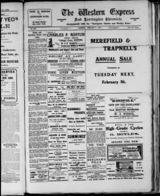 cover page of Western Express published on February 2, 1918