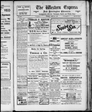 cover page of Western Express published on March 23, 1918