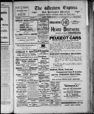 cover page of Western Express published on December 28, 1918