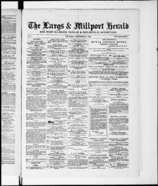cover page of Largs & Millport Herald published on September 27, 1883