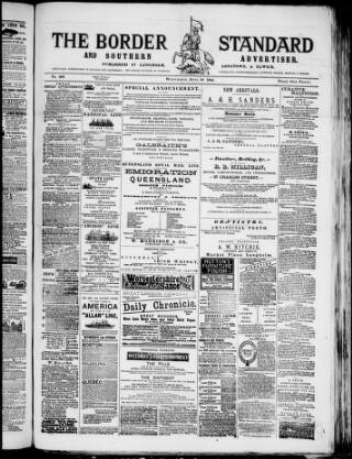 cover page of Border Standard published on June 18, 1884