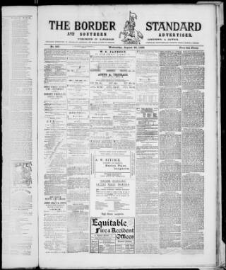 cover page of Border Standard published on August 25, 1886