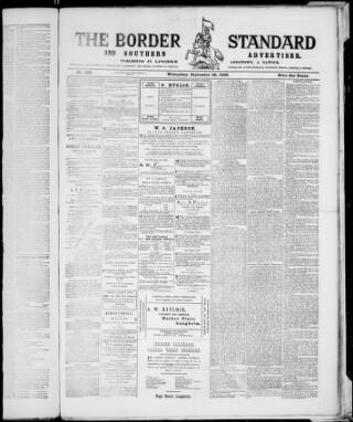 cover page of Border Standard published on September 29, 1886