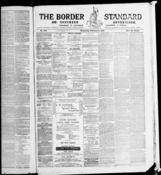 cover page of Border Standard published on February 2, 1887